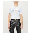 VERSACE Logo-embroidered cotton-jersey T-shirt