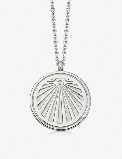 Astley Clarke Womens Sterling Silver Celestial Compass Sterling Silver And Sapphire Necklace 1size