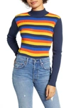 WRANGLER MOCK NECK RIBBED SWEATER,WDKLHNV