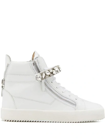 Giuseppe Zanotti Denny Crystal-embellished Trainers In White