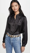 L AGENCE BIANCA BAND COLLAR BLOUSE