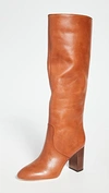 Loeffler Randall Goldy Leather Knee Boots In Brown