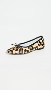 Schutz Women's Arissa Leopard Print Calf Hair Square-toe Flats In Natural/black