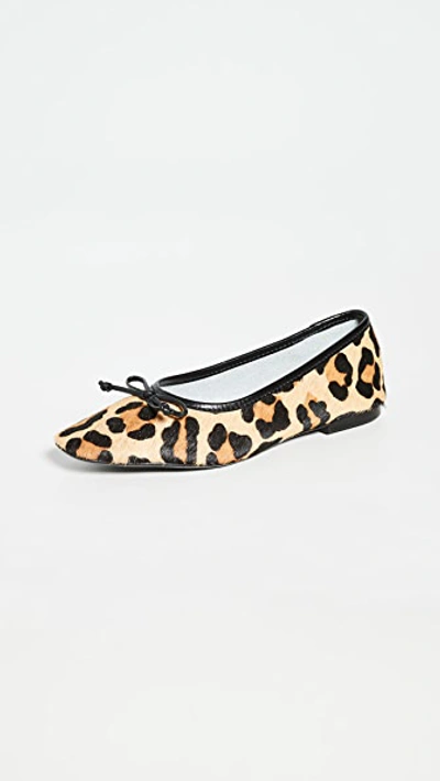 Schutz Women's Arissa Leopard Print Calf Hair Square-toe Flats In Natural Leopard