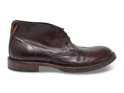 Moma Mens Brown Leather Ankle Boots