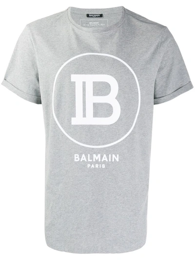 Balmain Men's Grey Cotton T-shirt