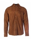 AJMONE AJMONE MEN'S BROWN LEATHER SHIRT,SH1PX20FANDANGO 50