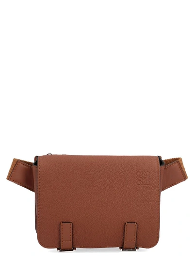 Loewe Military Full-grain Leather Messenger Bag In 3200 Cognac