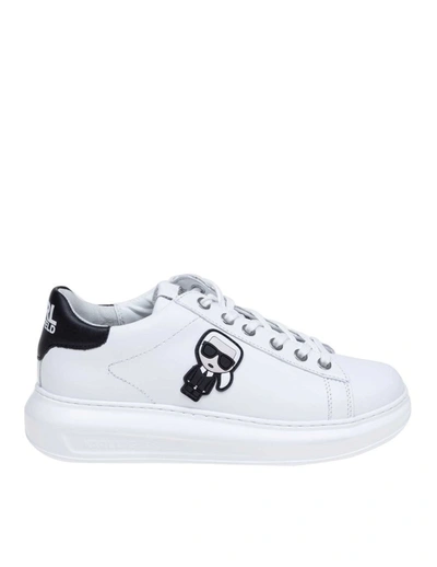 Karl Lagerfeld Karl Patch Leather Trainers In White