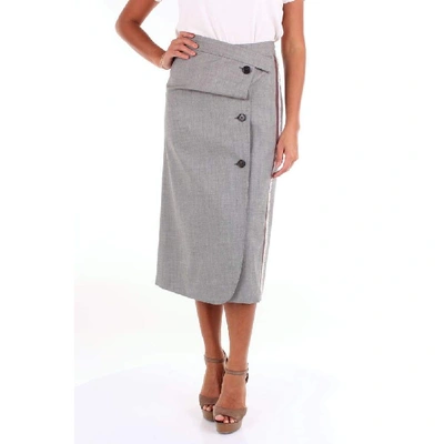 Sportmax Women's Grey Wool Skirt