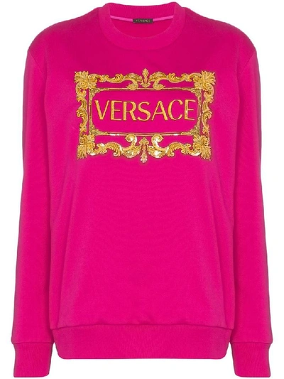 Versace Women's Fuchsia Cotton Sweatshirt