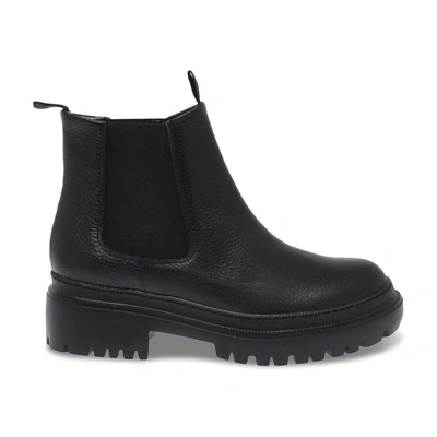 Pollini Womens Black Leather Ankle Boots