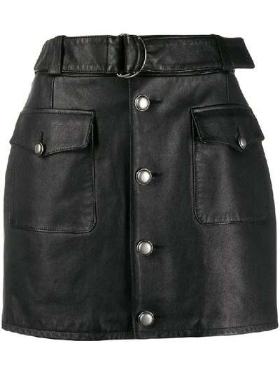 Saint Laurent Women's Black Leather Skirt