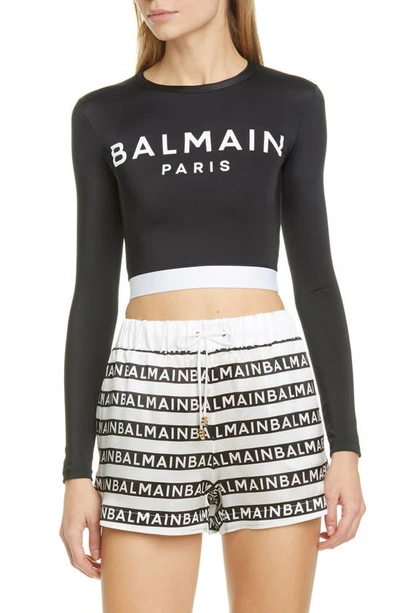 Balmain Crop Rashguard In Black