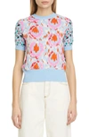 MARNI MIXED FLORAL JACQUARD SWEATER,THJE0150E0 TCY52