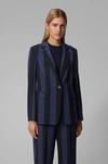 HUGO BOSS HUGO BOSS - RELAXED FIT JACKET IN STRIPED STRETCH FABRIC - PATTERNED