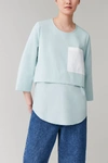 COS OVERSIZED WOVEN-JERSEY TOP,0803105009