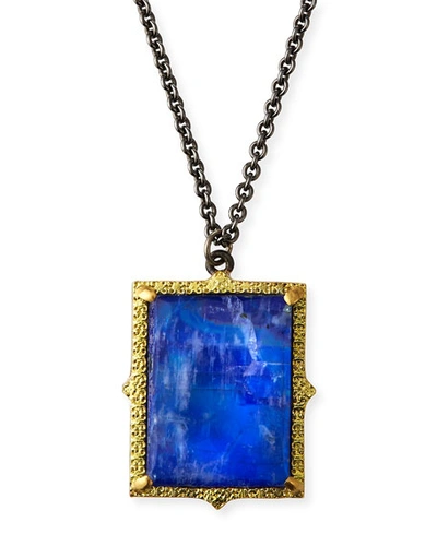 Armenta Old World Lapis/moonstone Pendant Necklace In Gold