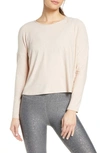 Beyond Yoga Morning Light Crop Tee In Pink Quartz/ Oatmeal