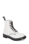 Dr. Martens' Women's Pascal Combat Boots In White/ Black Virginia