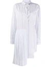 OFF-WHITE POPELINE WRAP PANEL DRESS WHITE BLACK