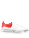 Alexander Mcqueen Exaggerated-sole Leather Sneakers In White Red