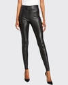 ALICE AND OLIVIA MADDOX LEATHER HIGH-WAIST SIDE ZIP LEGGINGS,PROD151980131