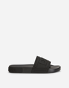 Dolce & Gabbana Interlocking Dg Cutout Pool Slide Sandals In Black