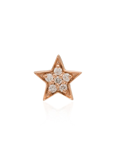 Andrea Fohrman Gold White Diamond Mini Star Single Stud