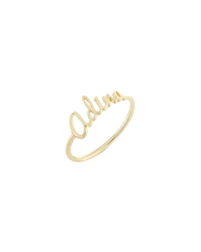 Adinas Jewels 14k Script Name Ring In Gold
