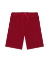 Dolce & Gabbana Jersey Bermuda Jogging Shorts With Logo Plaque In Dark Red