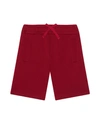 Dolce & Gabbana Jersey Bermuda Jogging Shorts With Logo Plaque In Dark Red