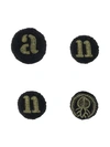 ANN DEMEULEMEESTER EMBROIDERED TYPOGRAPHY BROOCHES