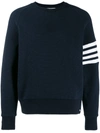 Thom Browne 4-bar Raglan-sleeve Sweatshirt In Blue