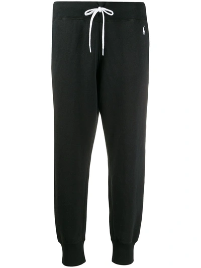 Polo Ralph Lauren Tapered Drawstring Track Pants In Black