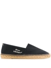 Saint Laurent Canvas Slip-on Espadrilles With Embroidered Logo Detail In Black