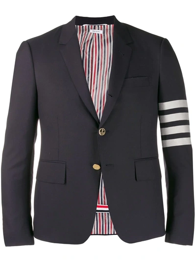 Thom Browne 4-bar Wool Blazer In Blue