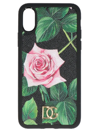 Dolce & Gabbana Floral-print Textured-leather Iphone X And Xs Case In Rose,black