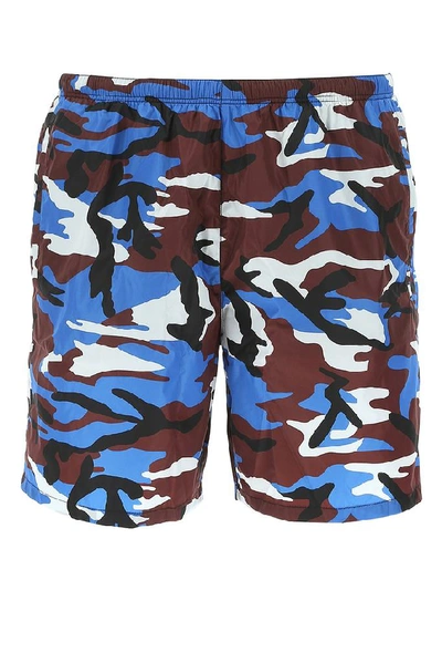 Prada Swim Trunks In Maroon