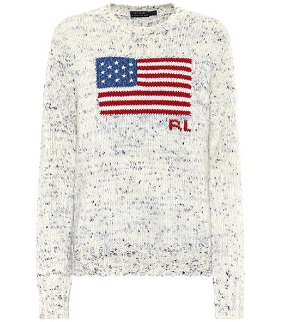 Polo Ralph Lauren Flag-intarsia Sweater In White