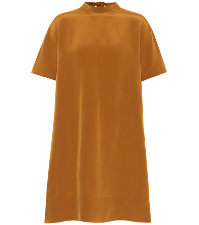 Chloé Short Sleeve Mock Dress In Gldnbrw