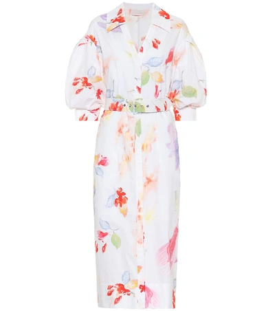 Peter Pilotto Floral Print Oversized Shirtdress In White