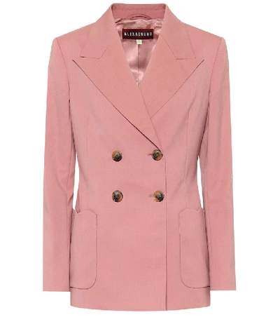 Alexa Chung Double Breasted Blazer In Pale Pink