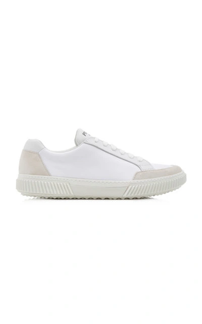 Prada Two-toned Low-top Sneakers In White