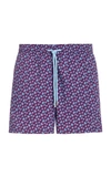 Vilebrequin Moorea Micro Turtles Printed Superflex Swim Trunks In Purple