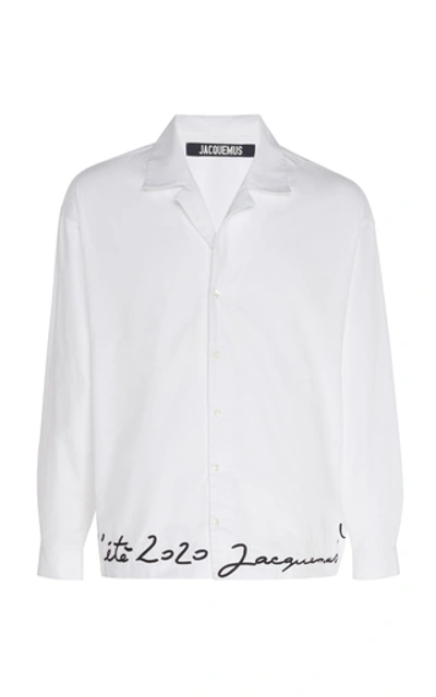 Jacquemus La Chemise Coup De Soleil Embroidered Shirt In White