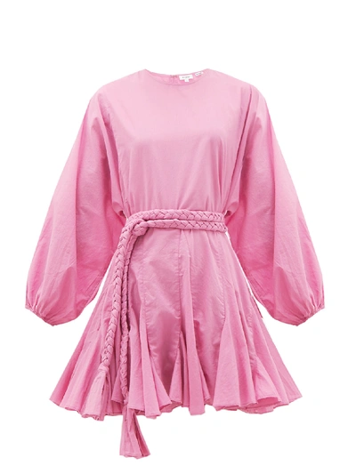 Rhode Ella Poplin Mini Dress In Prism Pink