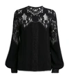COSTARELLOS LONG-SLEEVED LACE TOP,14993917
