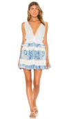 CHIO SILK RUFFLE MACRAME MINI DRESS,CIOR-WD6