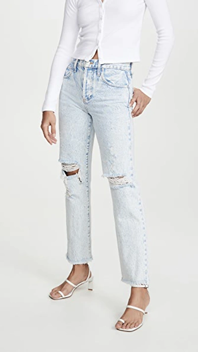 Alice And Olivia Amazing High-rise Distressed Boyfriend Jean In Eighty Six